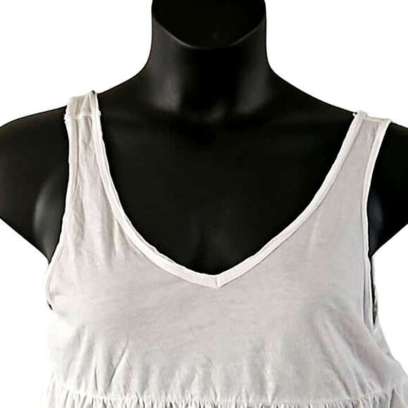 NWOT Abound White Sleeveless Babydoll Peplum Tank Top - Size Medium - Picture 4 of 5